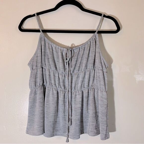 Victoria’s Secret Pajama Top Gray Adj Spaghetti Straps Sz XL Gorgeous - Picture 1 of 3